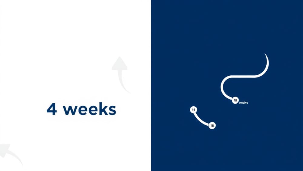 A split visual contrasting a fast 4-week MVP sprint against a longer 16-week build timeline