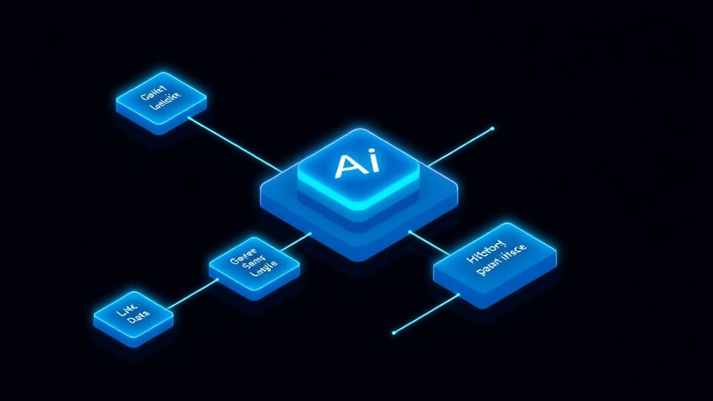 Abstract diagram showing modular AI-ready architecture for an MVP product