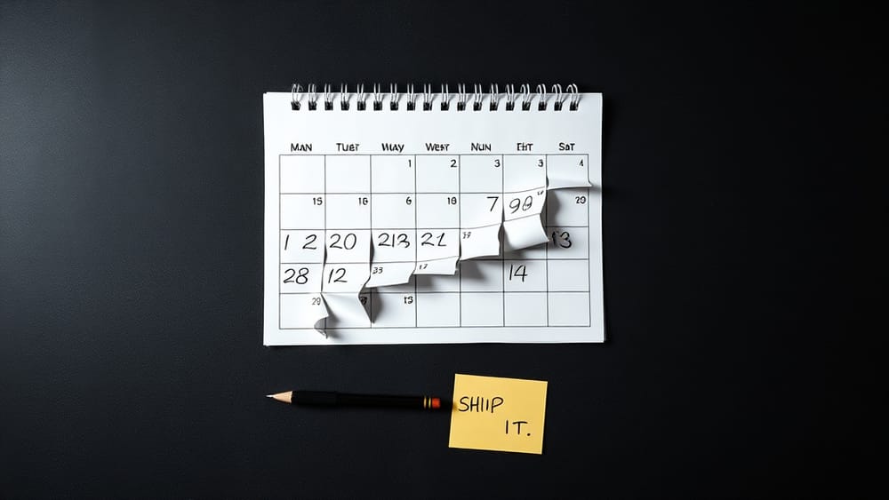 A lean product launch timeline compressed from months to weeks using modern AI tools