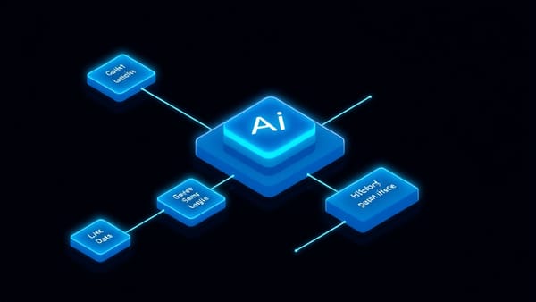 Abstract diagram showing modular AI-ready architecture for an MVP product