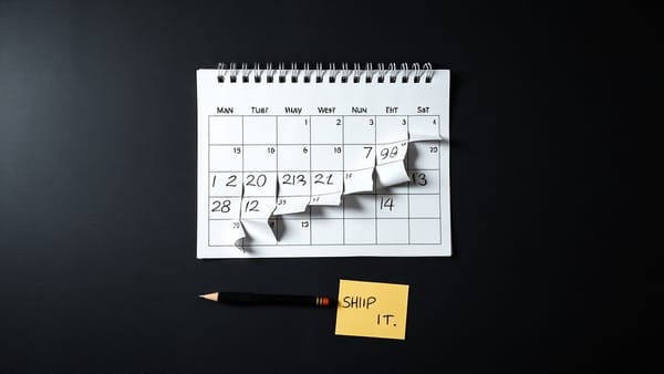 A lean product launch timeline compressed from months to weeks using modern AI tools