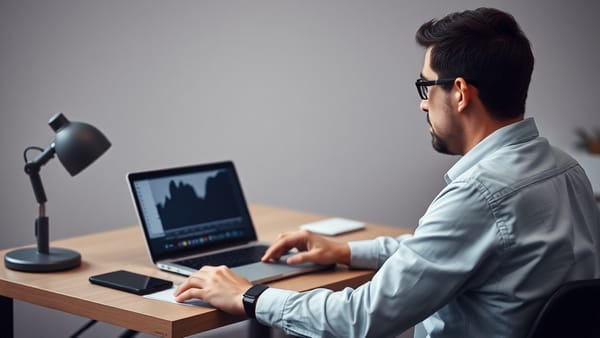 A founder staring at a laptop with a rising cost chart in the background, representing the hidden costs of cheap MVP development